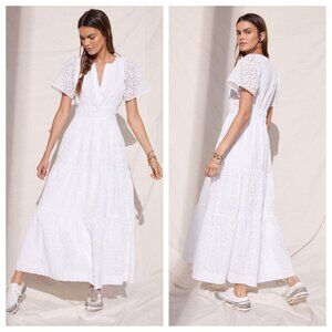 NWT Anthropologie Maeve Somerset Eyelet Tiered Maxi Dress XS